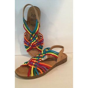 Impo Stretch Women's  Sandals Rainbow Braided Size 7.5 M Memory Foam Shoes